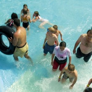 Families enjoy Tosselilla's heated pools